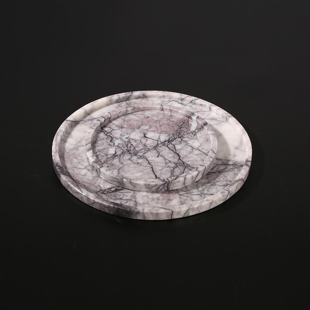 Round Marble Veggie Pizza Serving Tray Fruit Platter White - Home Decor > Storage Containers > Storage Trays - DINIBLO 