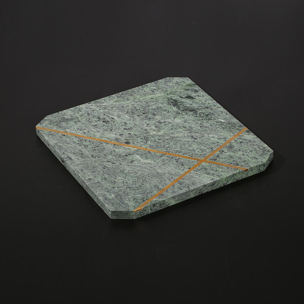 Square Light Green Marble Dinner Plates Modern Farmhouse Flat Dinner Plates - Home Decor > Storage Containers > Storage Trays - DINIBLO 