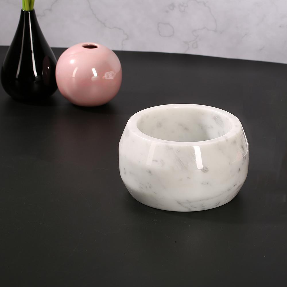 Small Marble Trinket Tray Tin Ring Change Storage Tray Round White - Organization > Storage Containers > Storage Trays - DINIBLO 