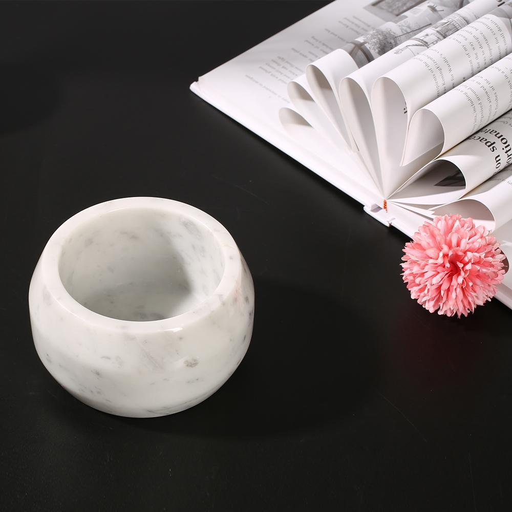 Small Marble Trinket Tray Tin Ring Change Storage Tray Round White - Organization > Storage Containers > Storage Trays - DINIBLO 