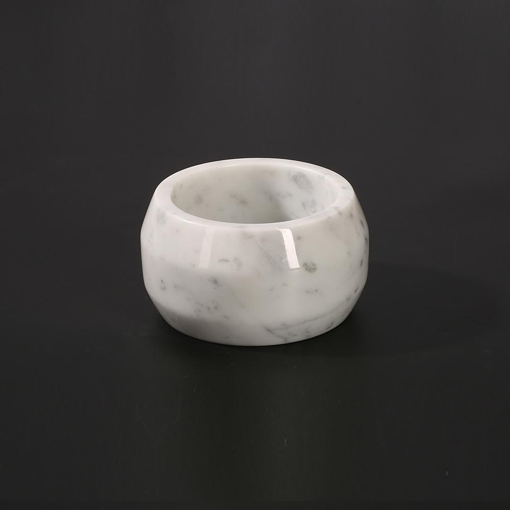 Small Marble Trinket Tray Tin Ring Change Storage Tray Round White - Organization > Storage Containers > Storage Trays - DINIBLO 