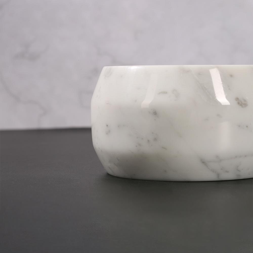 Small Marble Trinket Tray Tin Ring Change Storage Tray Round White - Organization > Storage Containers > Storage Trays - DINIBLO 