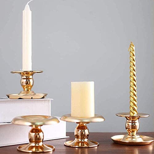 6-Piece Gold Taper Iron Candle Holder Set Table Centerpieces - Home Decor > Candle holders & Lanterns > Candles & Candle holders - DINIBLO 