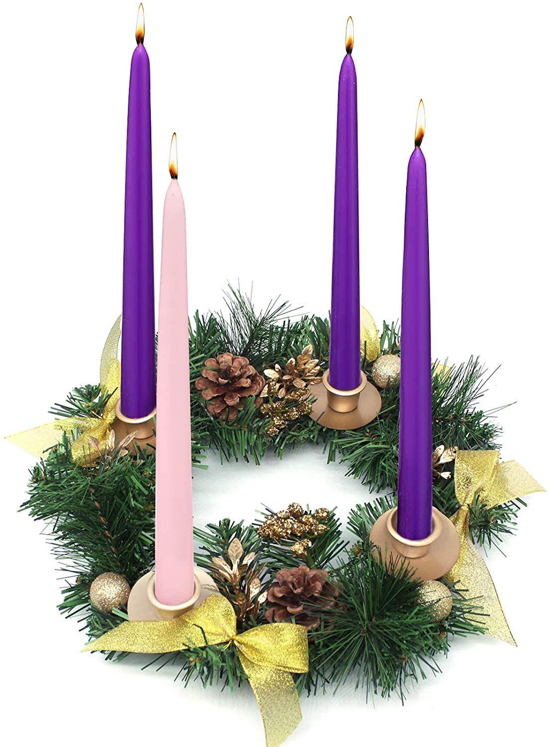 Advent Candle Holder Wreath X-mas Candles Decorations - Home Decor > Candle holders & Lanterns > Candles & Candle holders - DINIBLO 