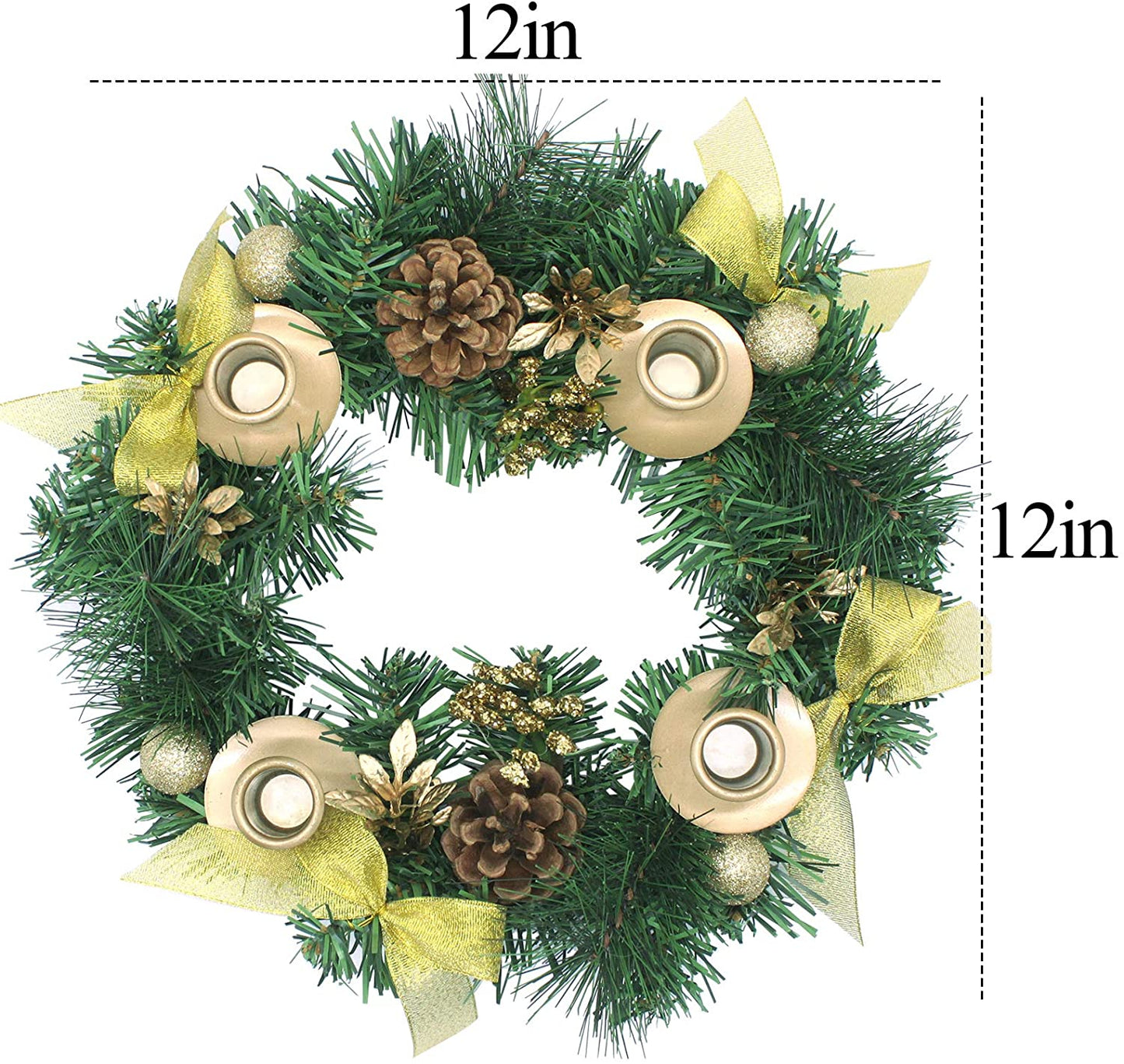 Advent Candle Holder Wreath X-mas Candles Decorations - Home Decor > Candle holders & Lanterns > Candles & Candle holders - DINIBLO 