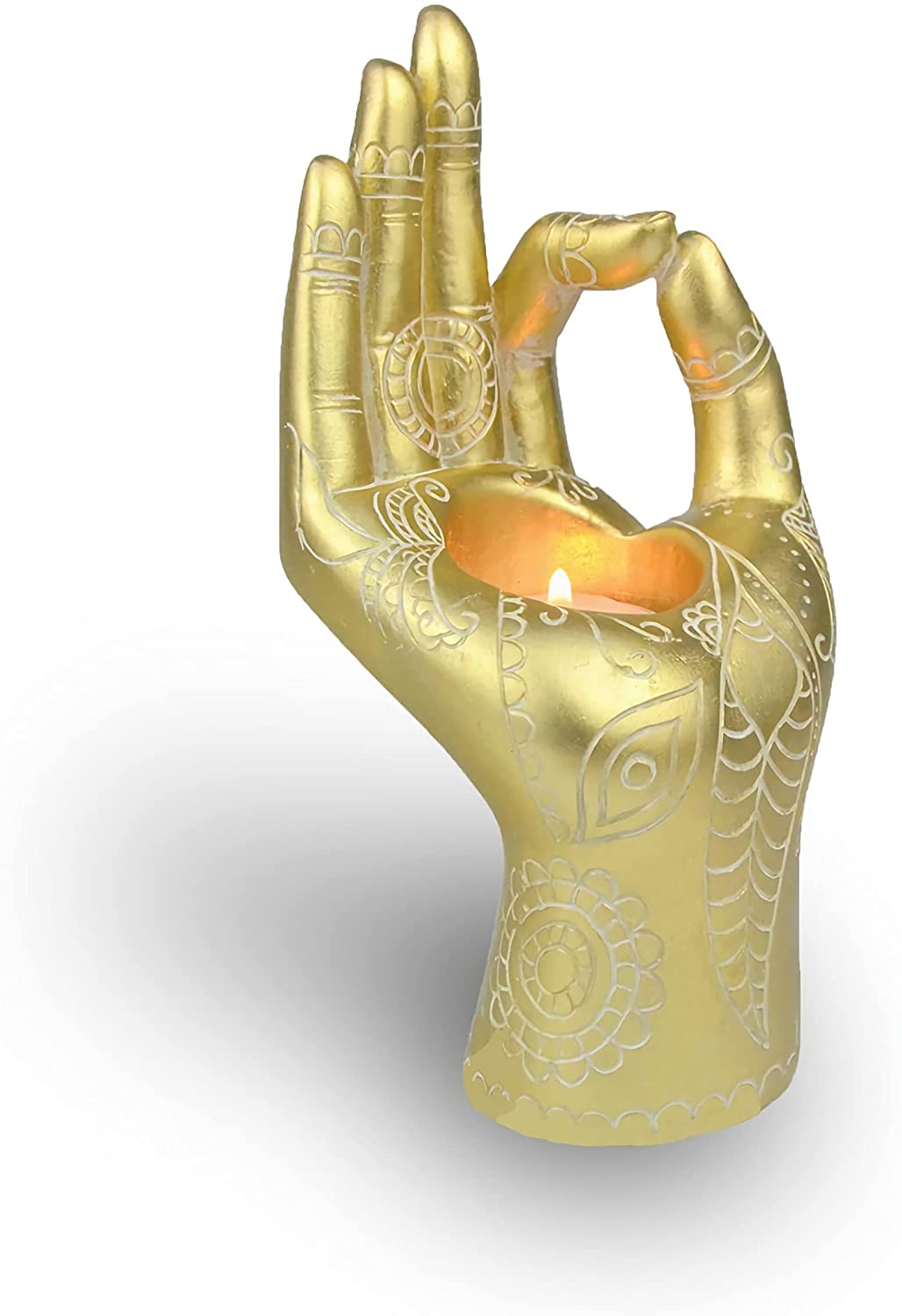 Buddha Hand Candle Holder Resin Mudra Candle Holder Decor Statues Home Office - Home Decor > Candle holders & Lanterns > Candles & Candle holders - DINIBLO 