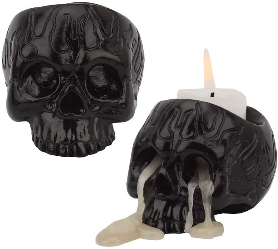 Skeleton Skull Candle Holder Tealight Cup Resin Candlestick Crafts Set of 2 - Home Decor > Candle holders & Lanterns > Candles & Candle holders - DINIBLO 