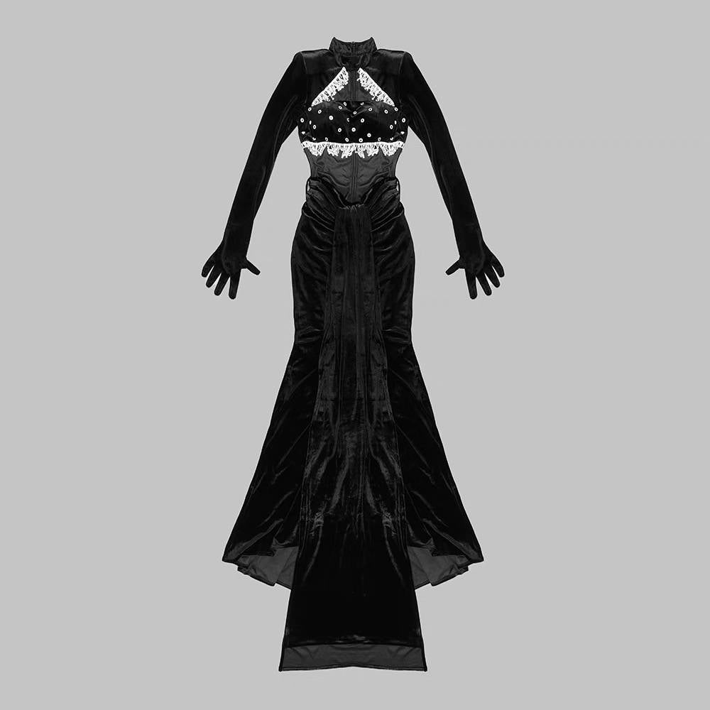 Crystal Velvet Formal Evening Gown -  - DINIBLO 