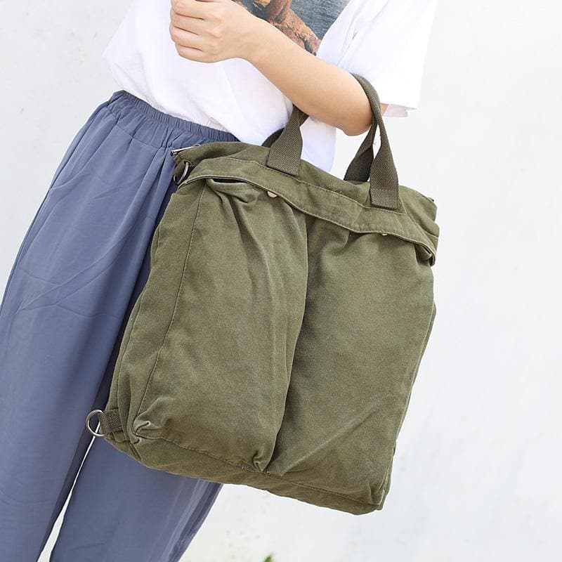 Beautiful For Women Casual green Canvas Square Backpack -  - DINIBLO 