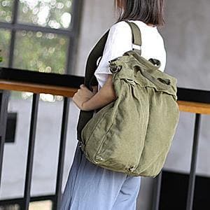 Beautiful For Women Casual green Canvas Square Backpack -  - DINIBLO 