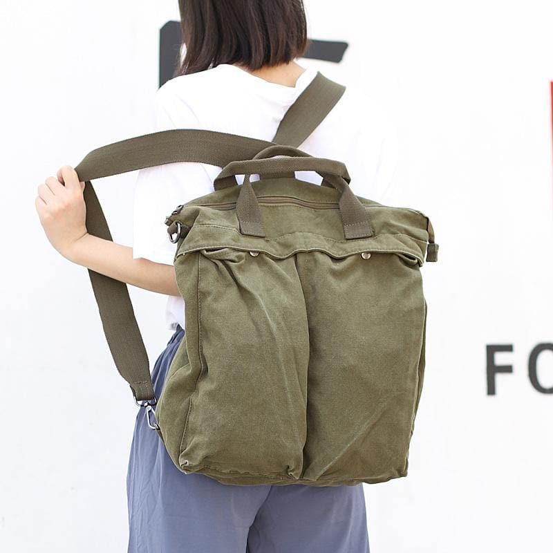 Beautiful For Women Casual green Canvas Square Backpack -  - DINIBLO 