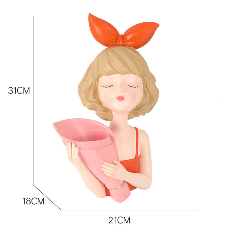 Bow Girl Bouquet Resin Decoration - Vase - DINIBLO 