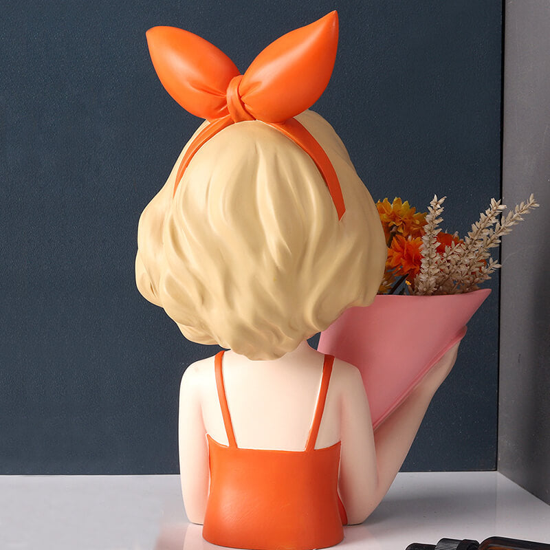 Bow Girl Bouquet Resin Decoration - Vase - DINIBLO 