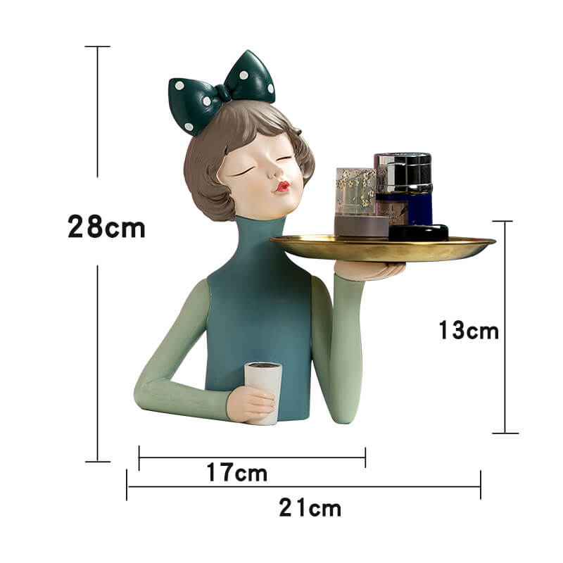 Bowknot Coffee Girl Resin Storage Decoration - Decoration - DINIBLO 