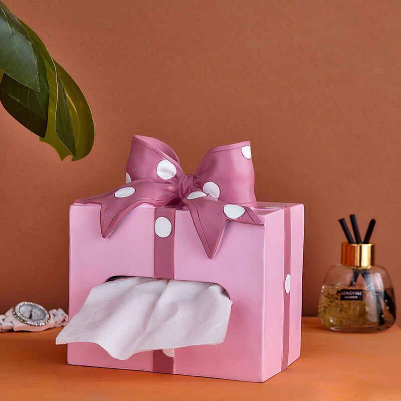 Bowknot Polka Dot Tissue Storage Box - Tissue Box - DINIBLO 