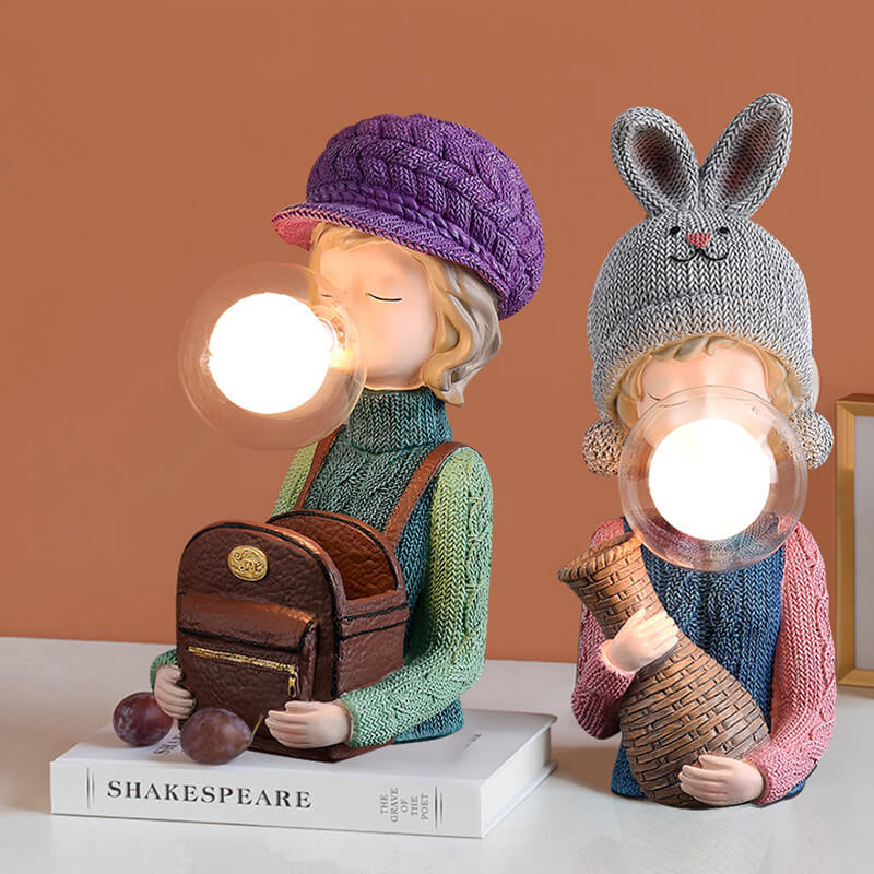 Rabbit Ear Bubble Girl Desk Lamp - Table Lamp - DINIBLO 