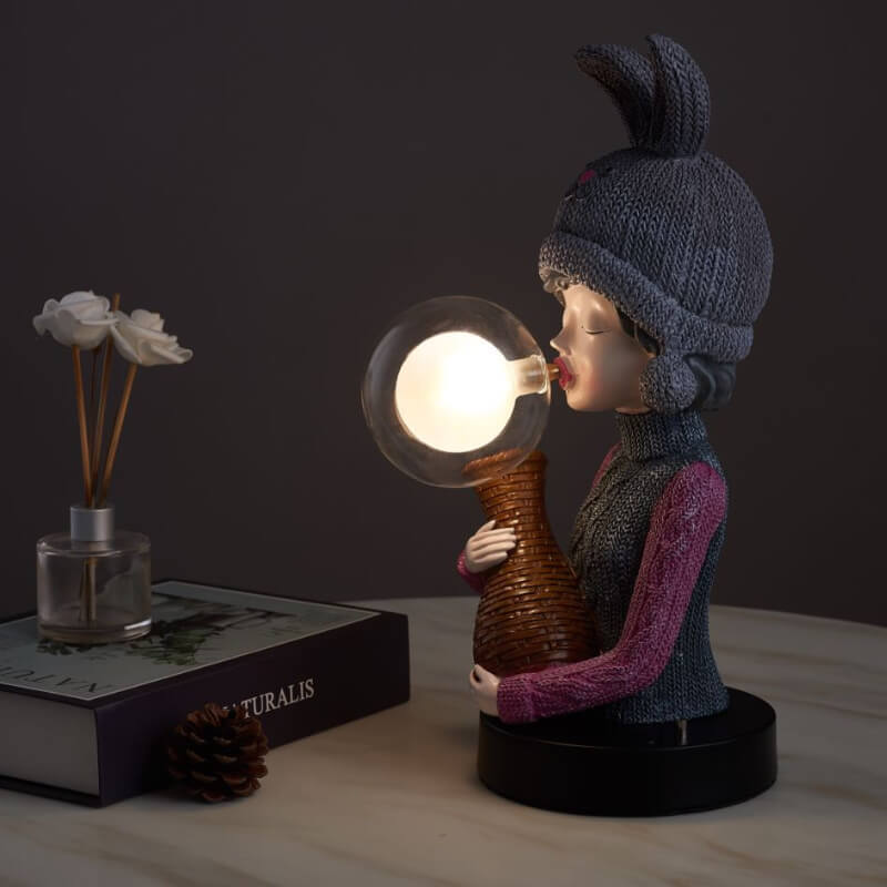 Rabbit Ear Bubble Girl Desk Lamp - Table Lamp - DINIBLO 