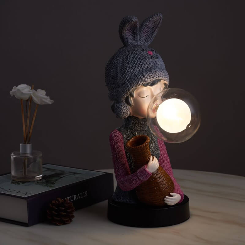 Rabbit Ear Bubble Girl Desk Lamp - Table Lamp - DINIBLO 