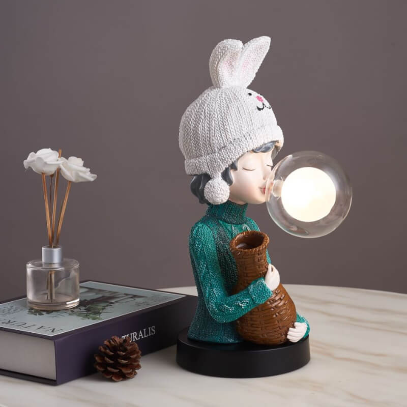 Rabbit Ear Bubble Girl Desk Lamp - Table Lamp - DINIBLO 