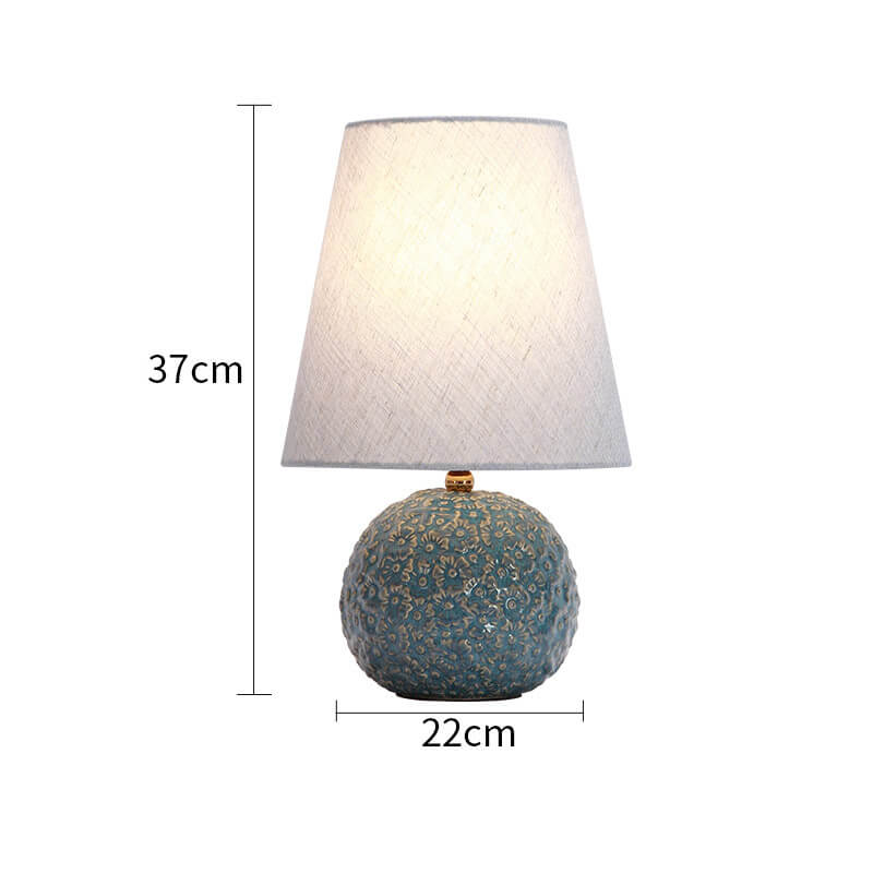 Carved Flower Ceramic Table Lamp - LAMP - DINIBLO 