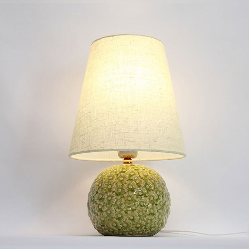 Carved Flower Ceramic Table Lamp - LAMP - DINIBLO 