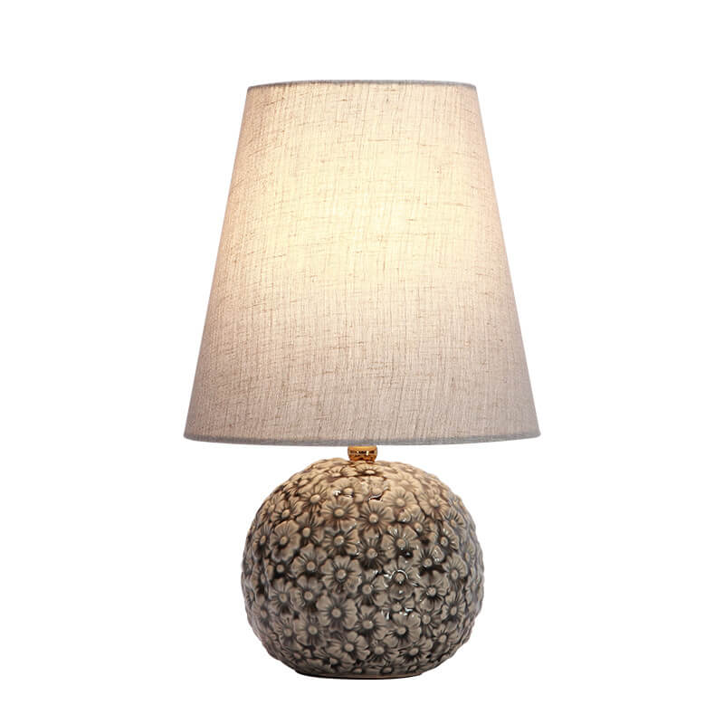 Carved Flower Ceramic Table Lamp - LAMP - DINIBLO 