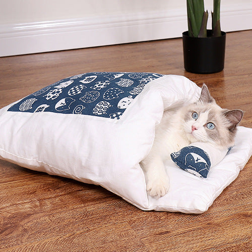 Pet Cozy Bed with A Pillow For Cats & Dogs - Cat Beds - DINIBLO 