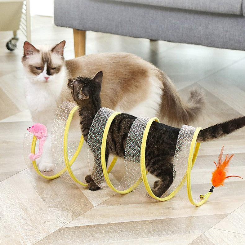 Cat Pets Toys Foldable Kitten Play Tunnel - Cat Toys - DINIBLO 