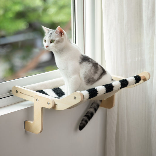 Cat Window Perch Wood Hanging Hammock Bed - Cat Beds - DINIBLO 