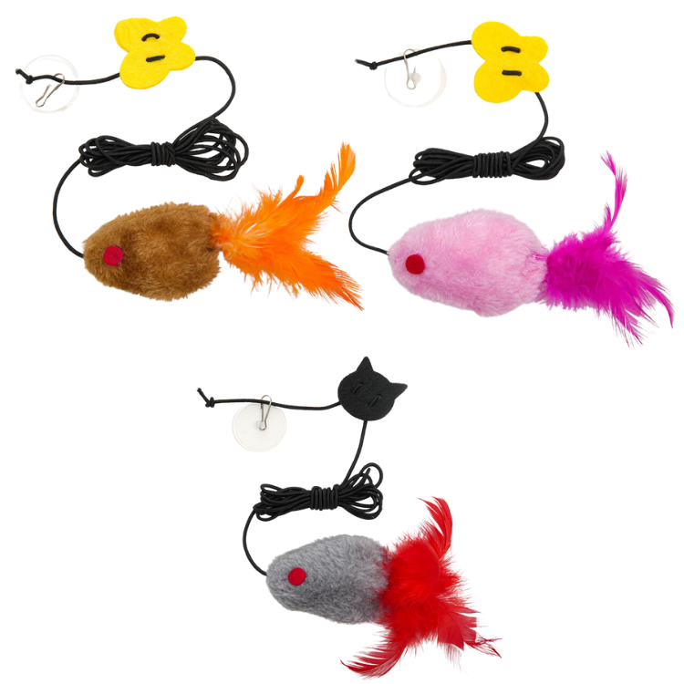 Hanging Cat Mouse Teaser Toys - Cat Toys - DINIBLO 