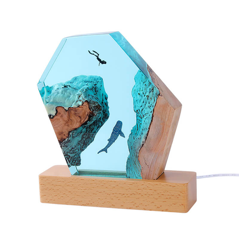 Cave Whale Diver Desktop Ornaments - Table Lamp - DINIBLO 