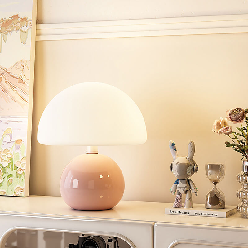 Cream Mushroom Table Lamp - LAMP - DINIBLO 