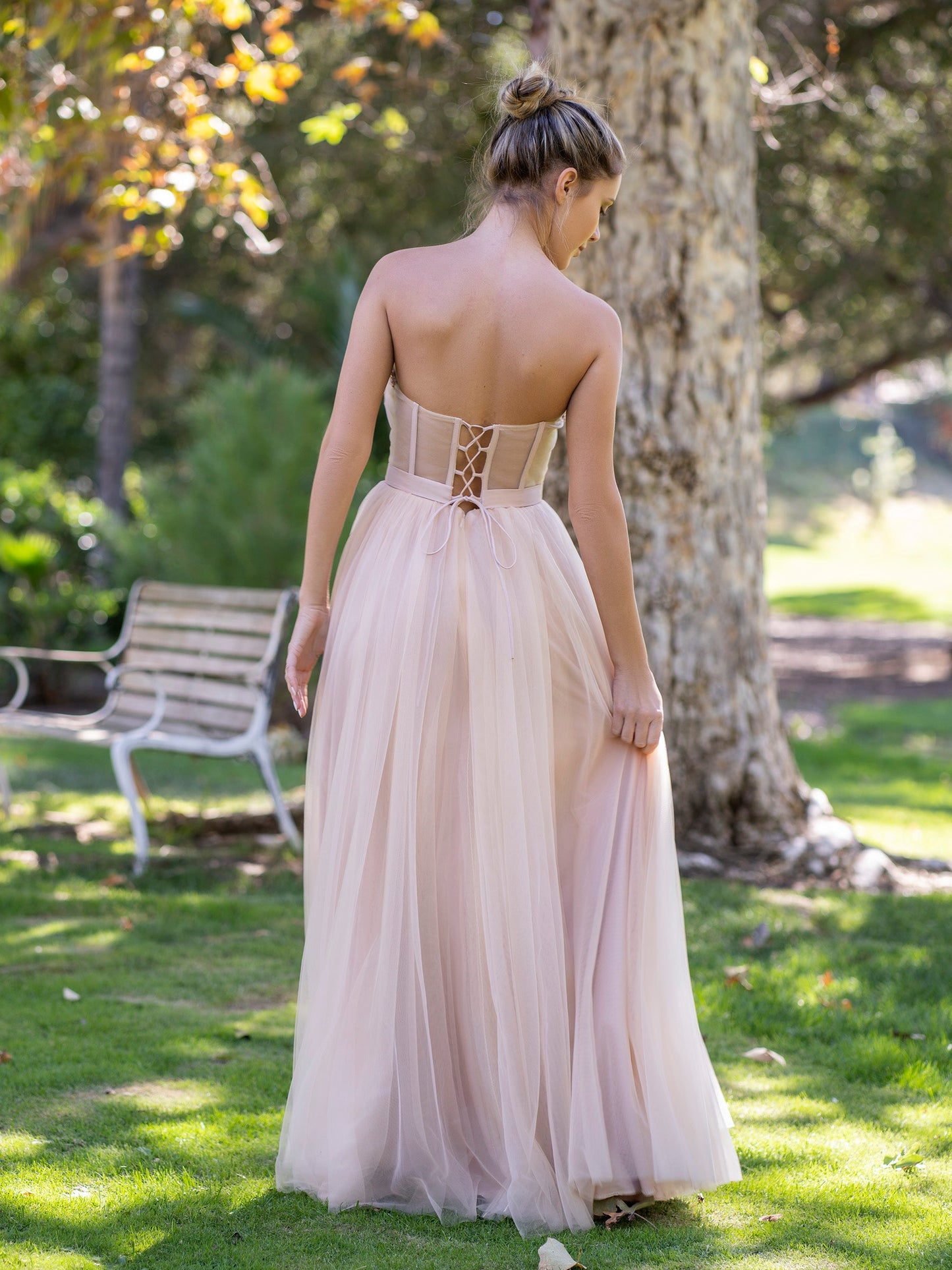 A-Line Strapless Prom Dress with Appliques - Prom Dresses - DINIBLO 