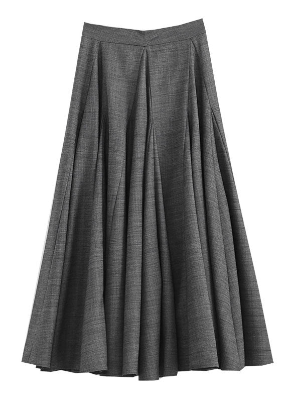 Elegant Italian Grey Patchwork pleated Skirts Spring - Skirts - DINIBLO 