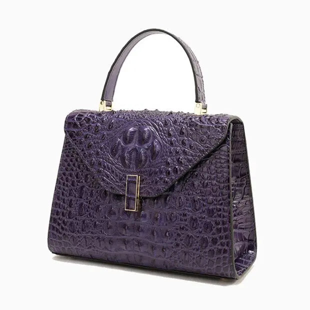 Embossed Pattern Leather Tote Handbag - Hand Made - DINIBLO 