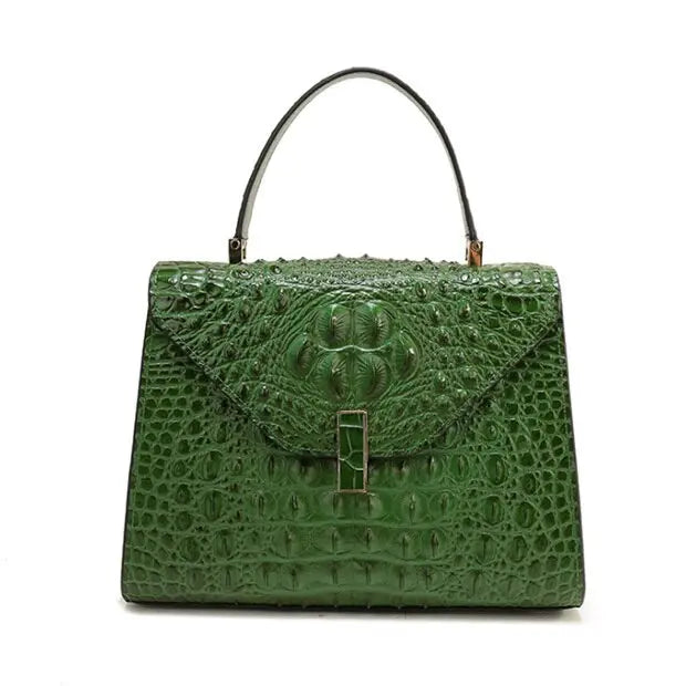 Embossed Pattern Leather Tote Handbag - Hand Made - DINIBLO 