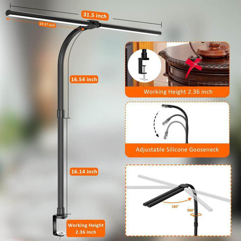 Eye Protection Clip Desk Lamp - LAMP - DINIBLO 