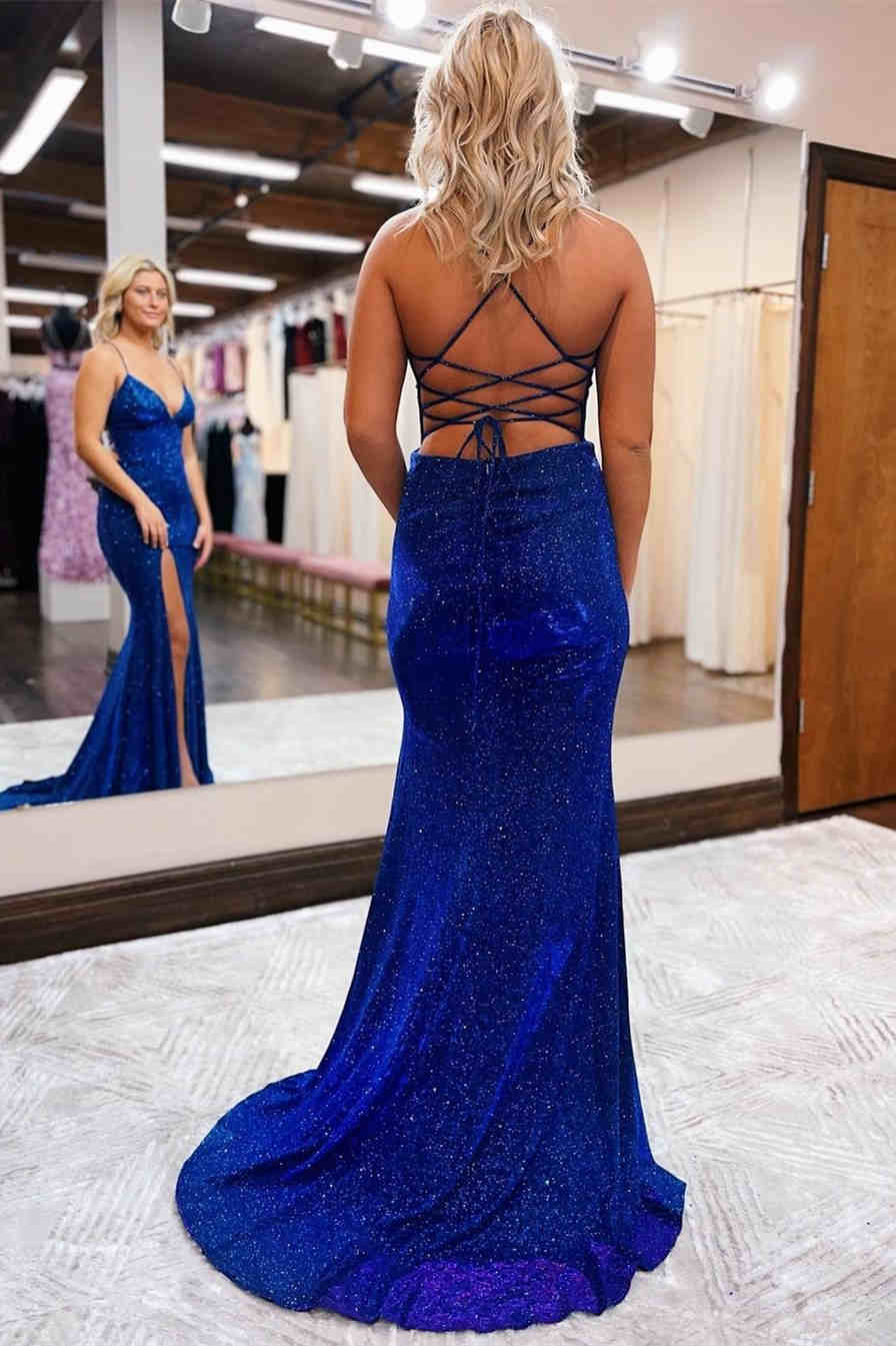 Elegant Royal Blue Mermaid Long Party Dress - prom dress - DINIBLO 