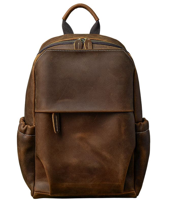 Fashion Brown Calf Leather Man's Backpack Bag - Handbags - DINIBLO 