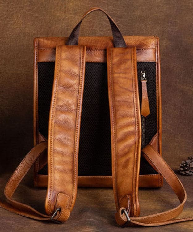 Fashion Brown Versatile Paitings Calf Leather Backpack Bag - Backpack Bag - DINIBLO 