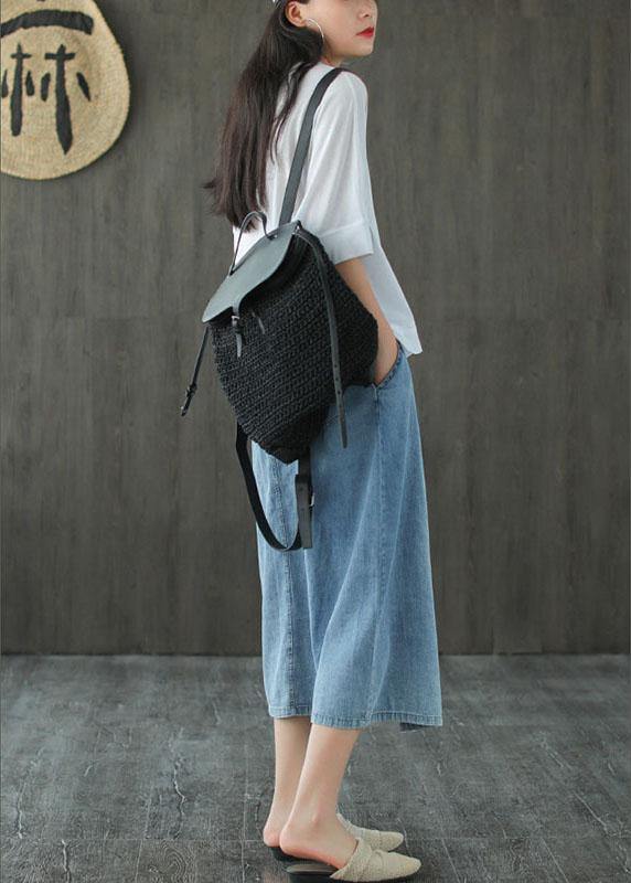 Fashion Light Blue Asymmetrical Design Button A Line Pockets Fall Skirts - Skirts - DINIBLO 