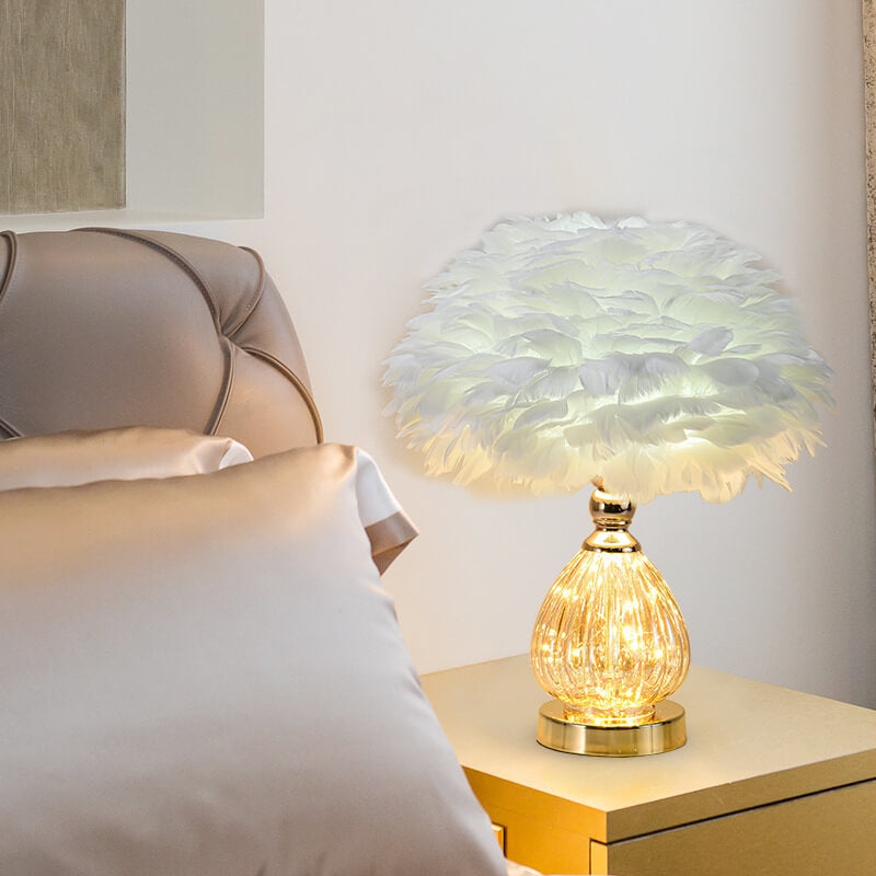 Feather Glass Table Lamp - Table Lamp - DINIBLO 