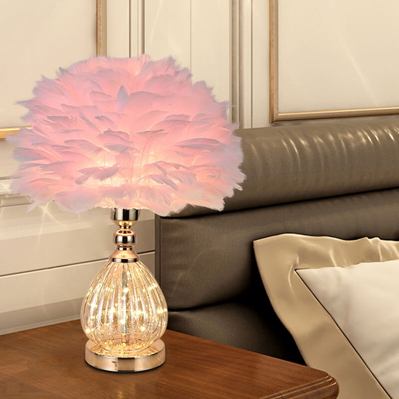 Feather Glass Table Lamp - Table Lamp - DINIBLO 