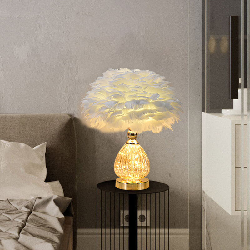 Feather Glass Table Lamp - Table Lamp - DINIBLO 