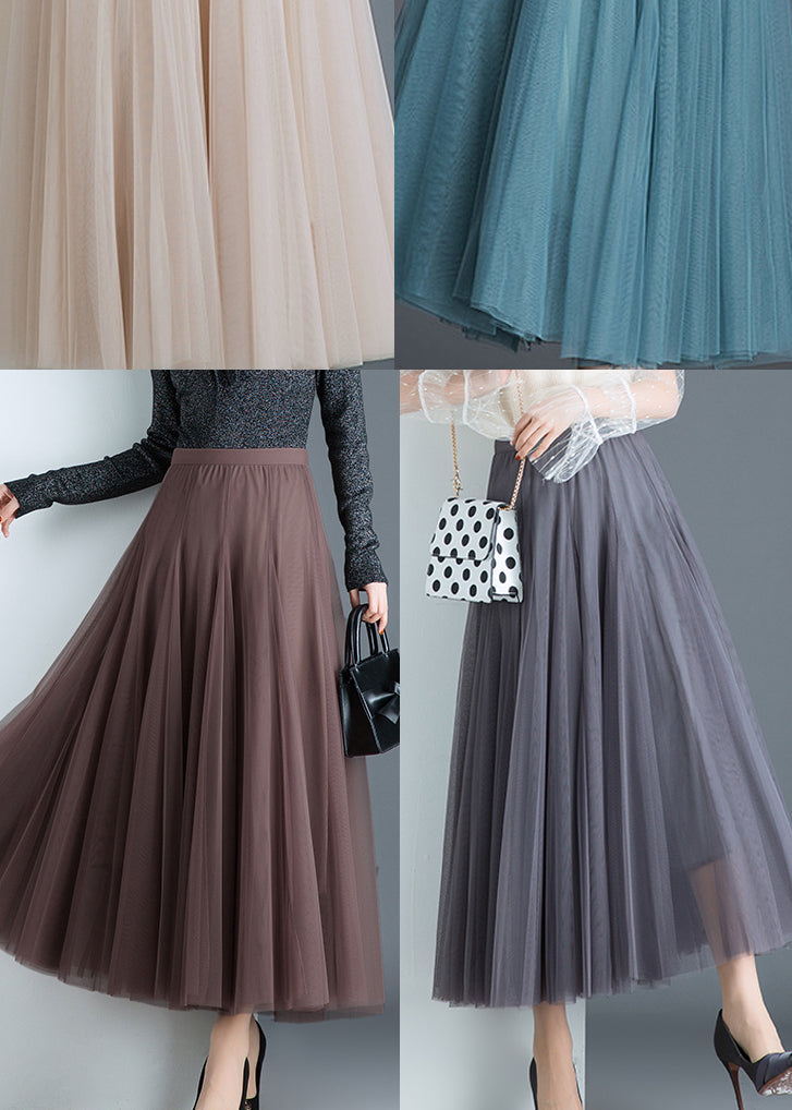 Fine elegant Pleated Casual Fall Winter Tulle Skirts - Skirts - DINIBLO 