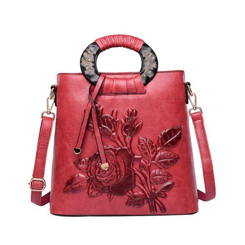 Floral Print Ring Handle Shoulder Bag - Hand Bag - DINIBLO 