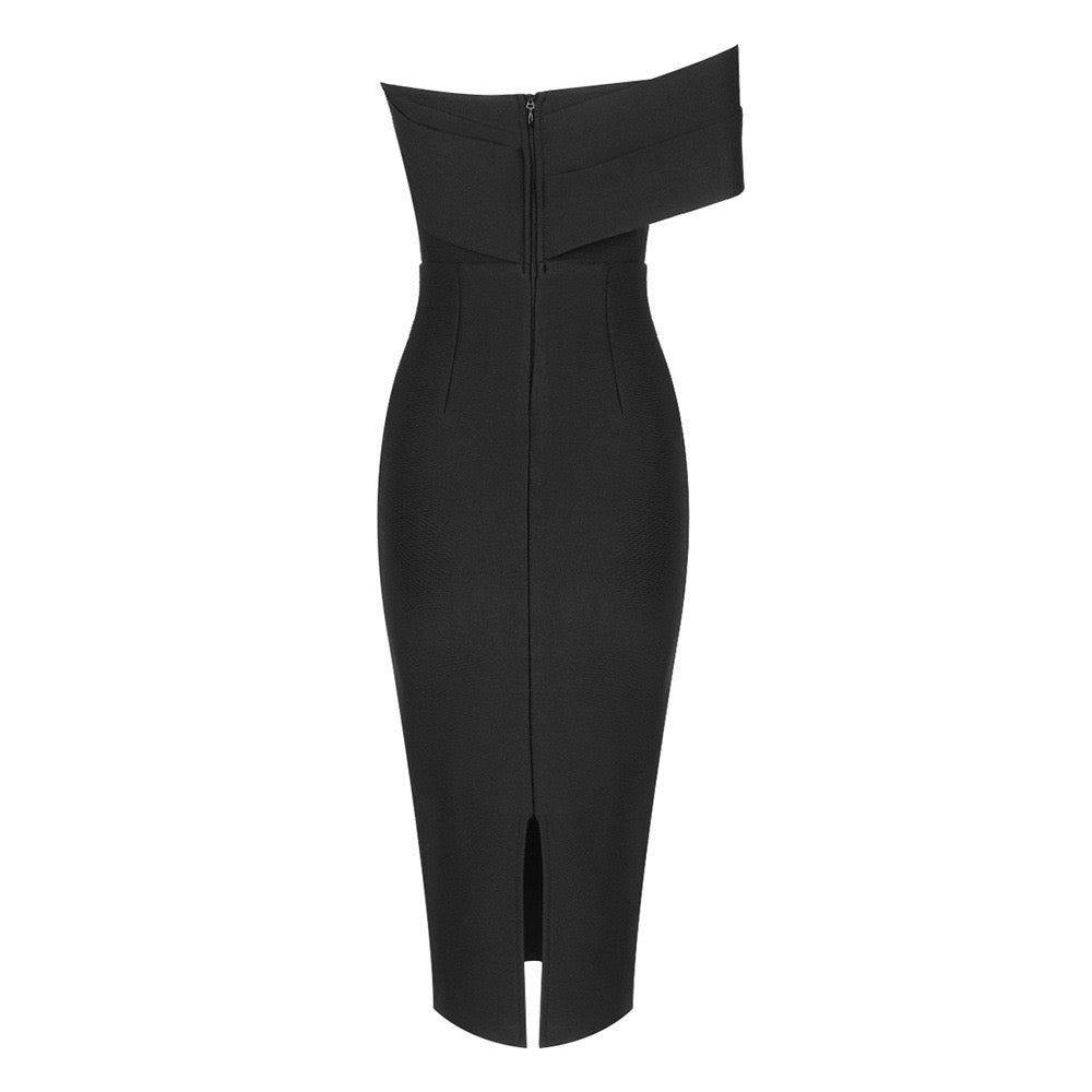 Chic Slash Neck Midi Dress - Dresses - DINIBLO 