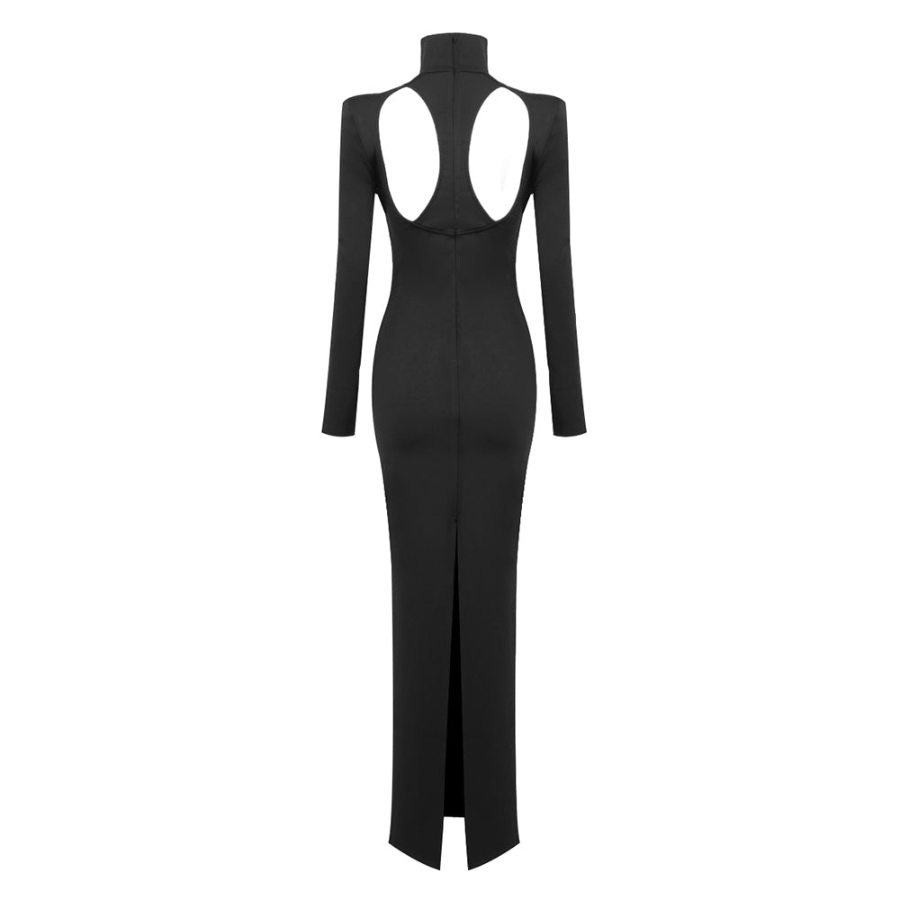 Black High Neck Evening Dress -  - DINIBLO 