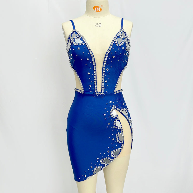 Handmade Crystal Mini Dress - Dresses - DINIBLO 