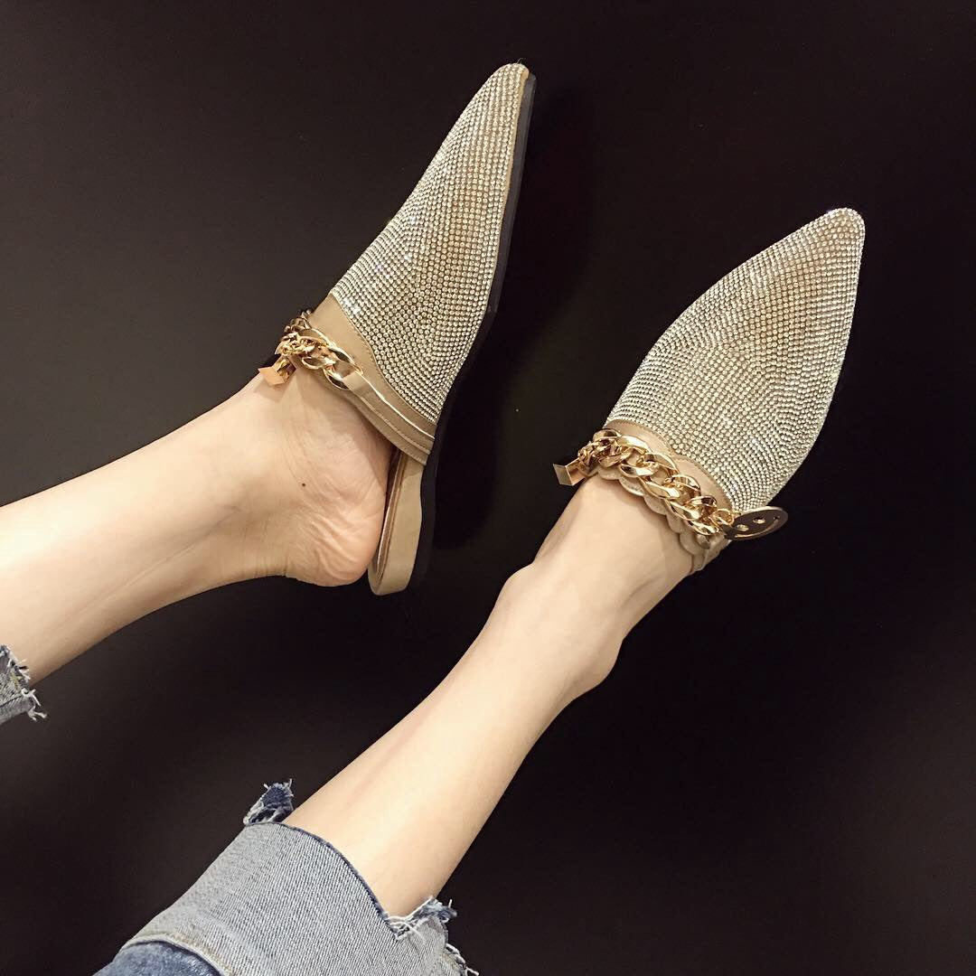 Women Mules Luxury Flats Fashion Loafers Designer Shoes -  - DINIBLO 